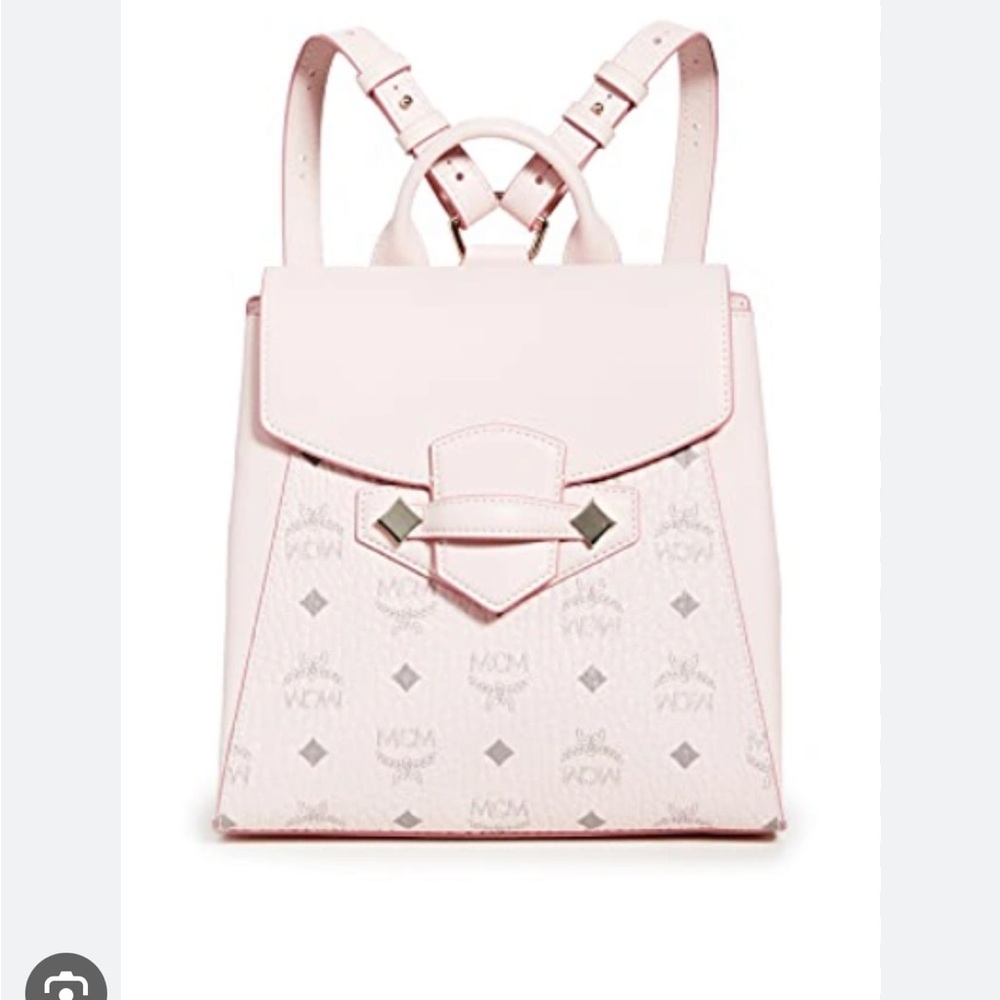 MCM Essential Backpack in Visetos Original Powder Pink